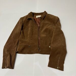 Caché Junior’s Size 12 Brown Zip Up Blazer
